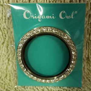 Origami Owl Large Silver Locket Face w/ Swarvoski